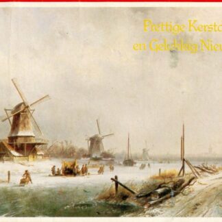 winterlandschap met molens